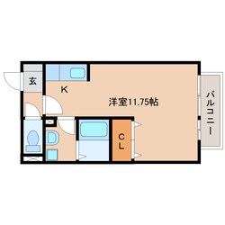 草薙駅 徒歩9分 2階の物件間取画像